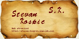 Stevan Košpić vizit kartica